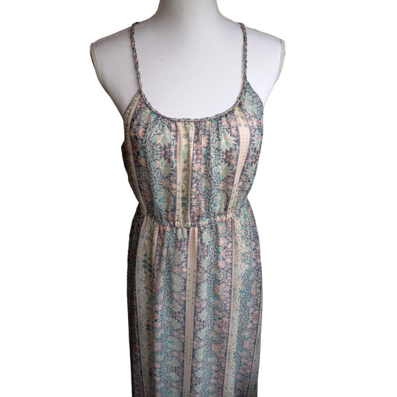 American Eagle Paisley Boho Print Maxi Dress - sheer and flowy - size M - Picture 3 of 16